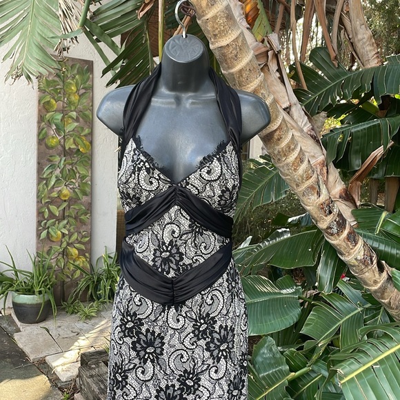 Joseph Ribcoff, lingerie, lace sequin satin dress with bow - Picture 1 of 8